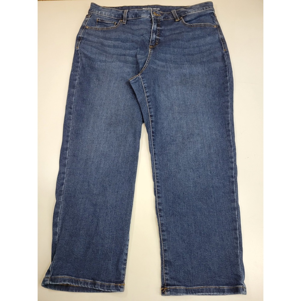 Style & Co Curvy Capri Jeans Womens 18 Blue Stretch Denim Mid Rise Cropped